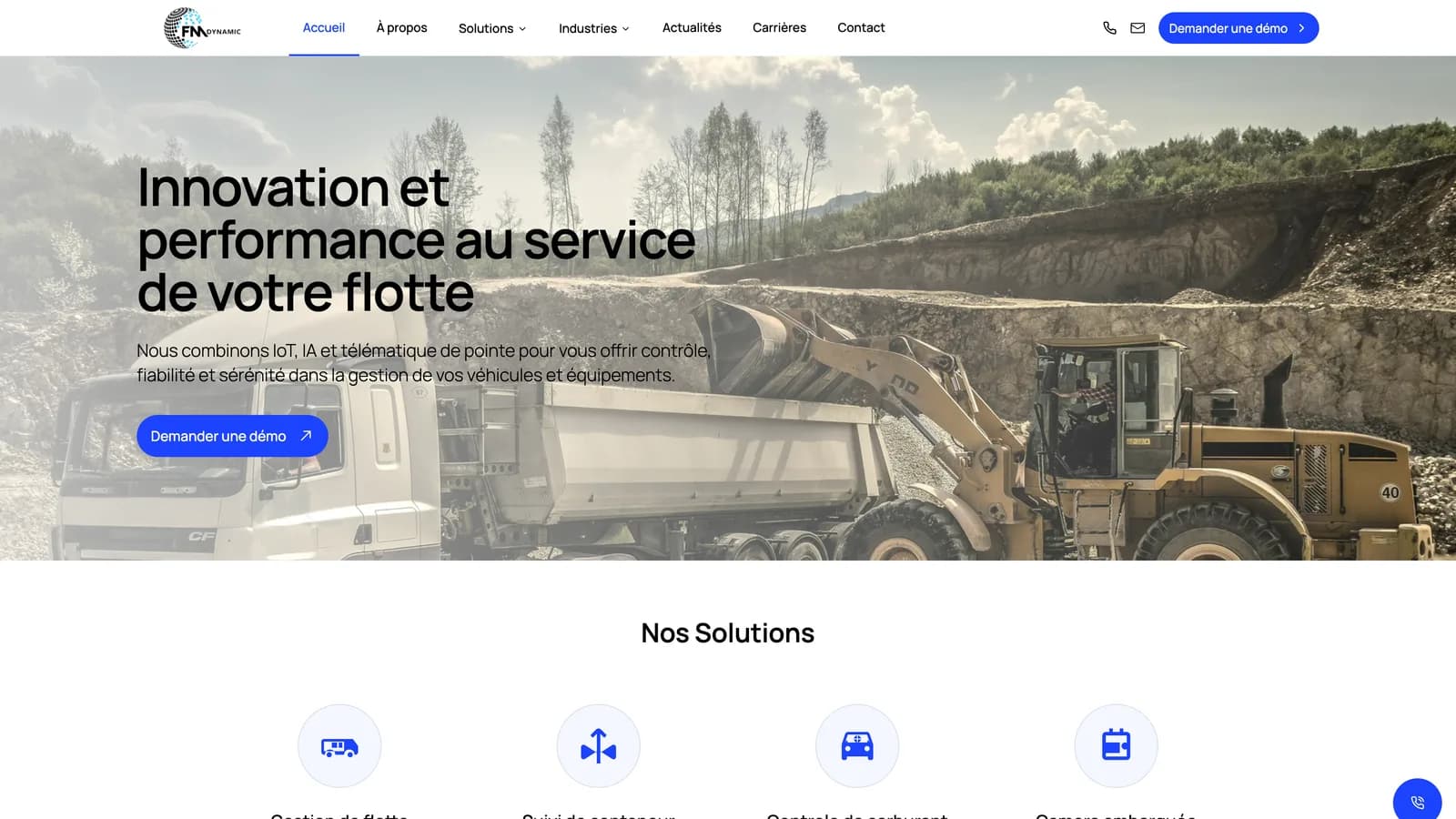Site de FM Dynamic, solution de gestion de flotte, réalisé par Youzoune